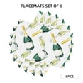 thumbnail image 2 of Placemats Set Of 4 / 6, Wine Bottle Pattern Placemats For Dining Table Indoor/Outdoors Heat Resistant Washable Placemats 18" X 12", 2 of 8