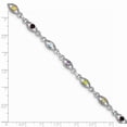 thumbnail image 5 of Garnet Citrine Peridot Topaz Amethyst Bracelet 3.44 carat Sterling Silver Rhodium Plated Polished Birthday Present for Women, 5 of 7