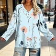 thumbnail image 6 of Long Sleeve Shirts for Women Sawvnm Women Fashion Plus-Size V-Neck Long Sleeved Printing Top 2XL, 6 of 7