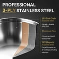 thumbnail image 4 of Inqibee Paella Pan with Lid Tri-Ply Stainless Steel,Induction Compatible,Dishwasher and Oven Safe 12 inch., 4 of 7