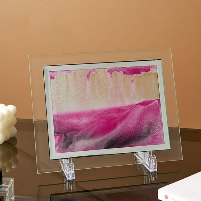 Imagen de arena móvil de 7 pulgadas y 8 pulgadas, imagen de arena dinámica, paisaje de arena de escritorio de para decoración para hogar 7 pulgadas negro bnco rosa perfecl Imagen de arena dinámica