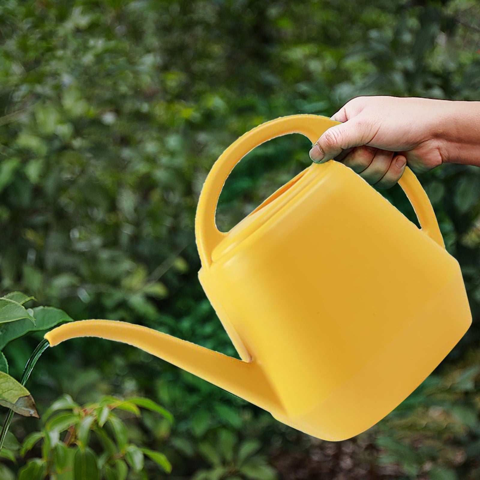 1 Gallon Watering Can for Indoor Plants - 4 Liters, Large Capacity - Flower Watering Can with Handle and Long Spout, Water Garden Container, Plastic Garden Water Can for Plants Indoor Outdoor(Yellow)