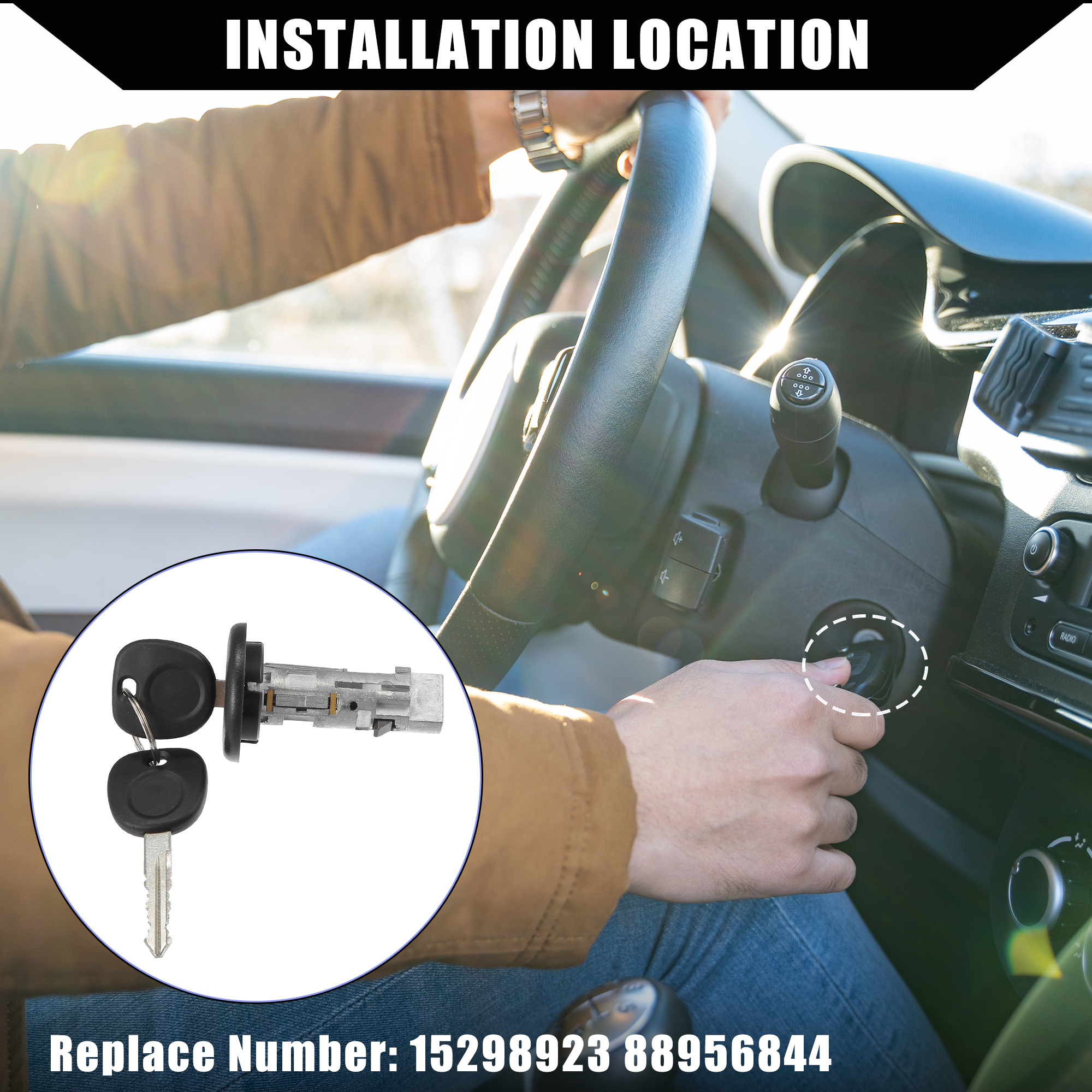 Strattec OEM Ignition Key Switch & Lock Set For 2001 Chevy GMC – Includes Door & Liftgate Locks + 2 Keys