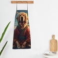thumbnail image 5 of Naloa 1Pack Adjustable Bib Apron Waterdrop Resistant Cooking Kitchen Aprons for Women Men Chef, Meditating Golden Retriever Print, 5 of 5