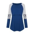 thumbnail image 2 of gakvov Maternity Shirt For Women Long Sleeve Crew Neck Color Block Breastfeeding Nursing Tops Pregnancy Pullover Shirt, 2 of 6