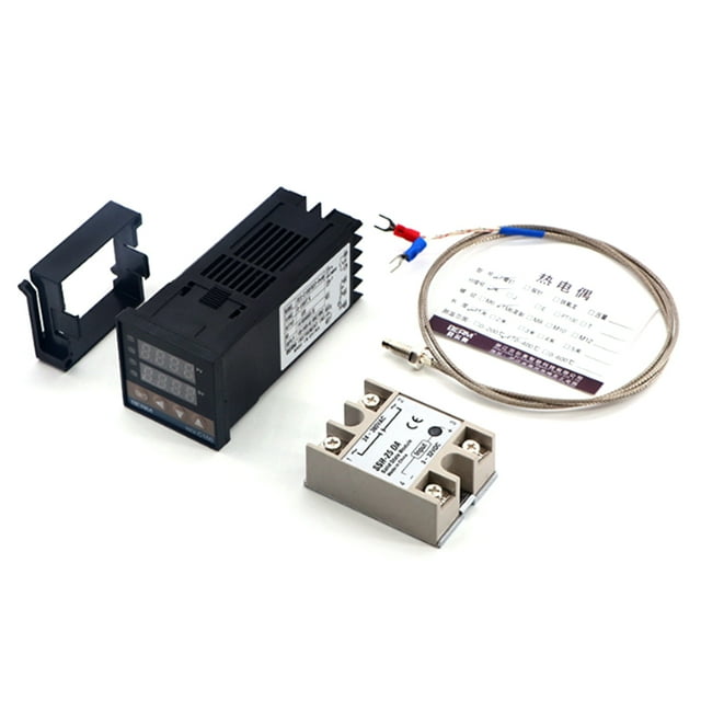 REX-C100FK02-V*DN Intelligent Temperature Controller SSR Output + SSR-25 DA +M6 1M Cable 3Pcs Set