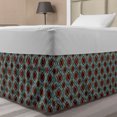 thumbnail image 1 of Vintage Bed Skirt, Classical Geometric Composition with Floral Elements Victorian Inspirations, Elastic Bedskirt Dust Ruffle Wrap Around for Bedding Decor, 4 Sizes, Coral Pale Blue, by Ambesonne, 1 of 2