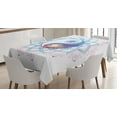 thumbnail image 1 of Ambesonne Ethnic Tablecloth Rectangular Table Cover, Yin Yang Swirls, 60"x84", Purple and Pale Blue, 1 of 3