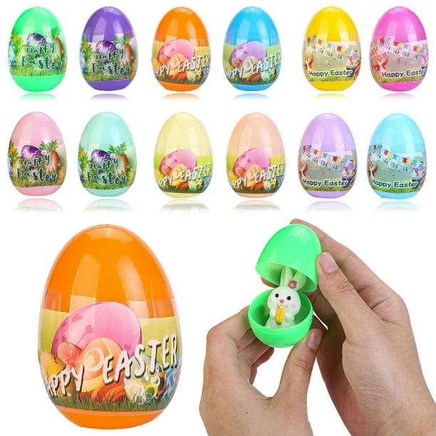 Conejito de Pascua que pellizca huevos de Pascua Juguete giratorio para fiestas infantiles Sorpresa en la cáscara del huevo Tema de Pascua