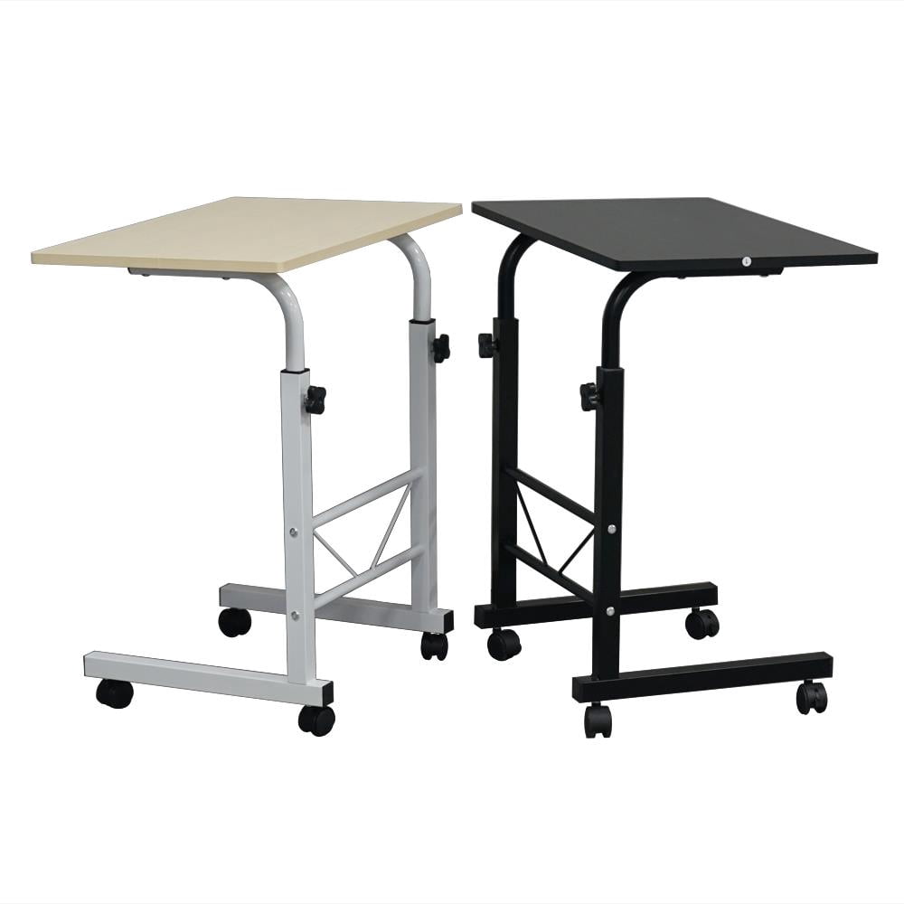 Zimtown Office Desk Height Adjustable Mobile Laptop Stand with Wheels ,Black S