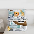 thumbnail image 5 of Erosebridal Zoo Animal Lions Twin Comforter Sets,Tropical Botanical Monstera Leaf Bedding Set For Boys Teens, Reversible 2pcs, 5 of 7