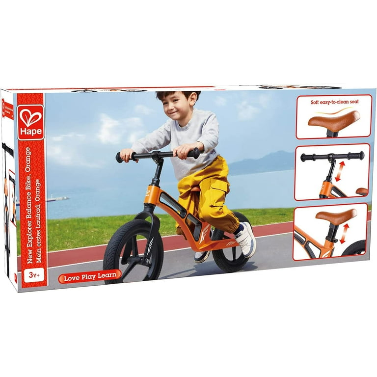 Hape New Explorer Balance Bike for Kids Ages 3 to 5 Years, Orange
