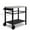 Silver, variant on Outdoor Grill Cart Three-Shelf Grill Table, Movable BBQ Trolley Food Prep Cart with Two Wheels & Hooks, Black