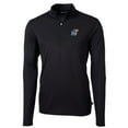 thumbnail image 2 of Men's Cutter & Buck Black Kansas Jayhawks Big & Tall Virtue Eco Pique Recycled Quarter-Zip Pullover Top, 2 of 3