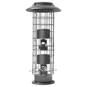 Squirrel-X X4 Squirrel Resistant Tube Bird Feeder for Wild Birds, Gunmetal
