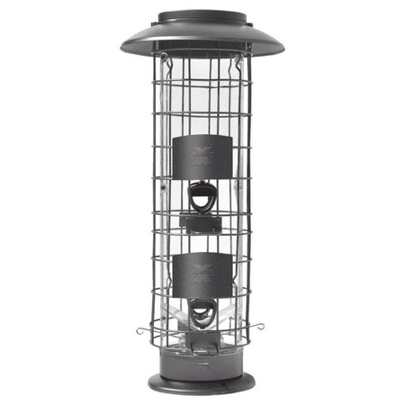 Squirrel-X X4 Squirrel Resistant Tube Bird Feeder for Wild Birds, Gunmetal