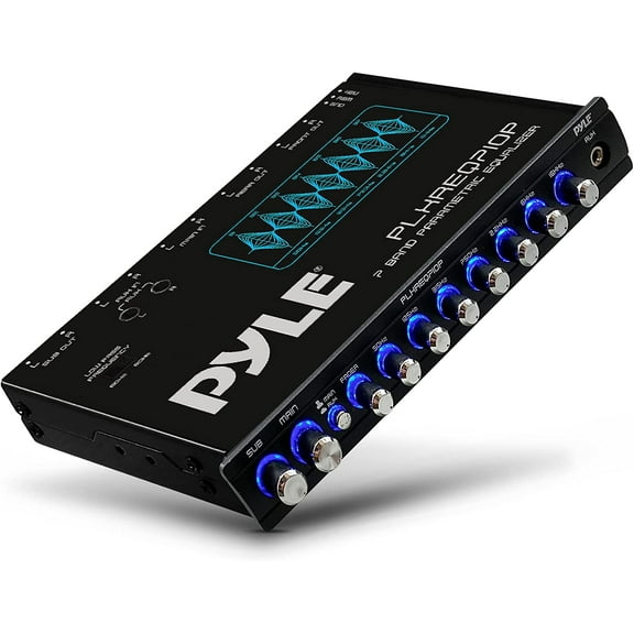 Pyle 7 Band Parametric Equalizer, 7 Volt RMS Pre-Amp Output W/ Subwoofer Gain Control W/ Blue Light