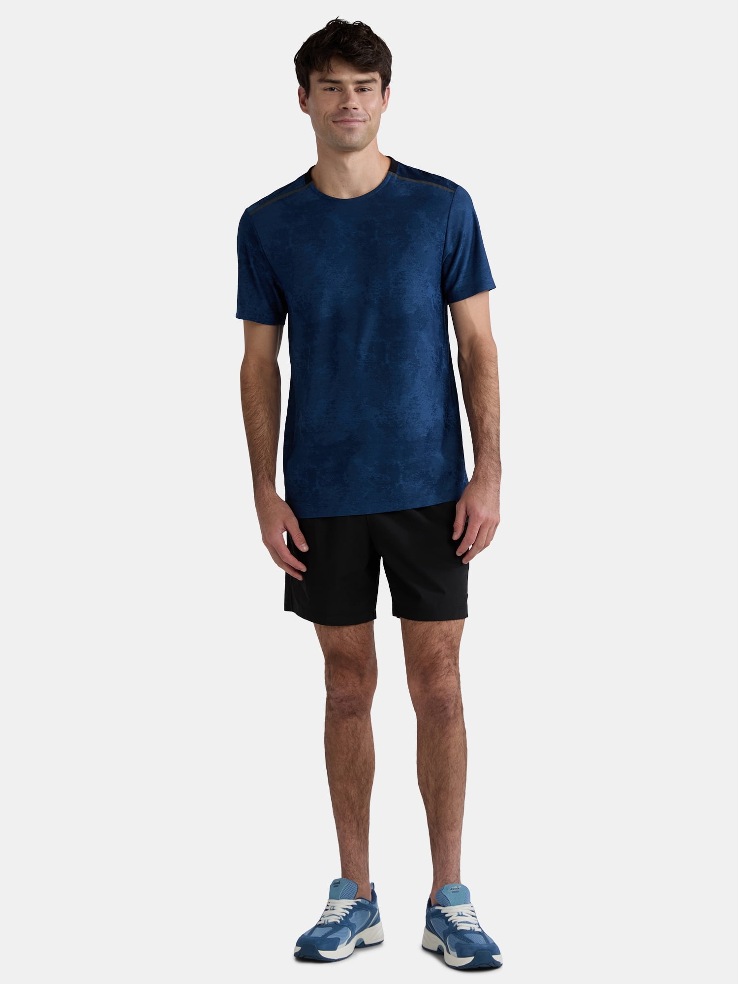 Athletic Works Men's and Big Men's Nylon Stretch Shorts, 6" Inseam, Sizes S-3XL