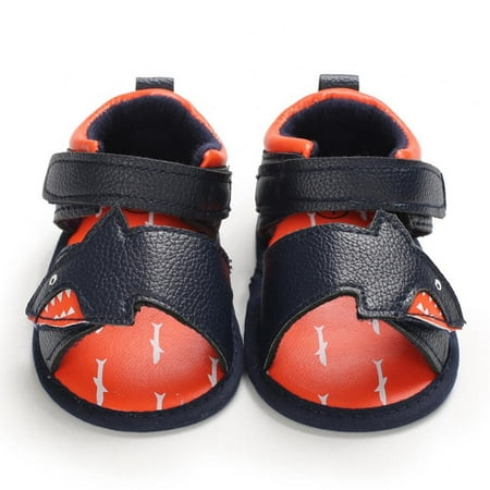

Popvcly Infant Baby Boys Soft Summer Sandals Anti Slip Rubber Sole Outdoor Flats Toddler First Walker Shoes
