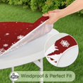thumbnail image 5 of Red Christmas Snowflake Pattern Round Fitted Tablecloth with Elastic Edge,Dining Table Cover Waterproof,Outdoor Round Tablecloth for Camping,Dining,Indoor and Outdoor, 5 of 7