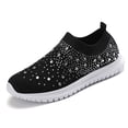 thumbnail image 2 of NexTorq Mesh Shoes, Women's Athletic Shoes, Women Sneakers, Non Slip Shoes, Walking Shoes Women, Women's Mesh Sport Shoes Rhinestone Glitter Slip On Ballroom Sneakers, Black, 5.5, 2 of 5