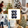 thumbnail image 5 of AYktou 6 Pcs Christmas Ball Ornaments Set, 3.2 Inch Silk Thread Sequins Christmas Tree Decorations Balls, Shatterproof Hanging Ornaments Pendant for Xmas Tree Holiday Party DIY Supplies, Dark Blue, 5 of 6