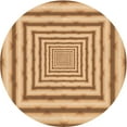 thumbnail image 1 of Ahgly Company Tapis Rond Lavable en Machine Intérieur Transitionnel Jaune Orange, 3 Pieds Rond, 1 of 7