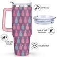 thumbnail image 3 of 40oz Tropical Pineapple Pattern Stainless Steel Flip Straw Tumbler Spill Proof Travel Cup Double Wall Vacuum Insulated Coffee Mug with Top Handle, 3 of 6
