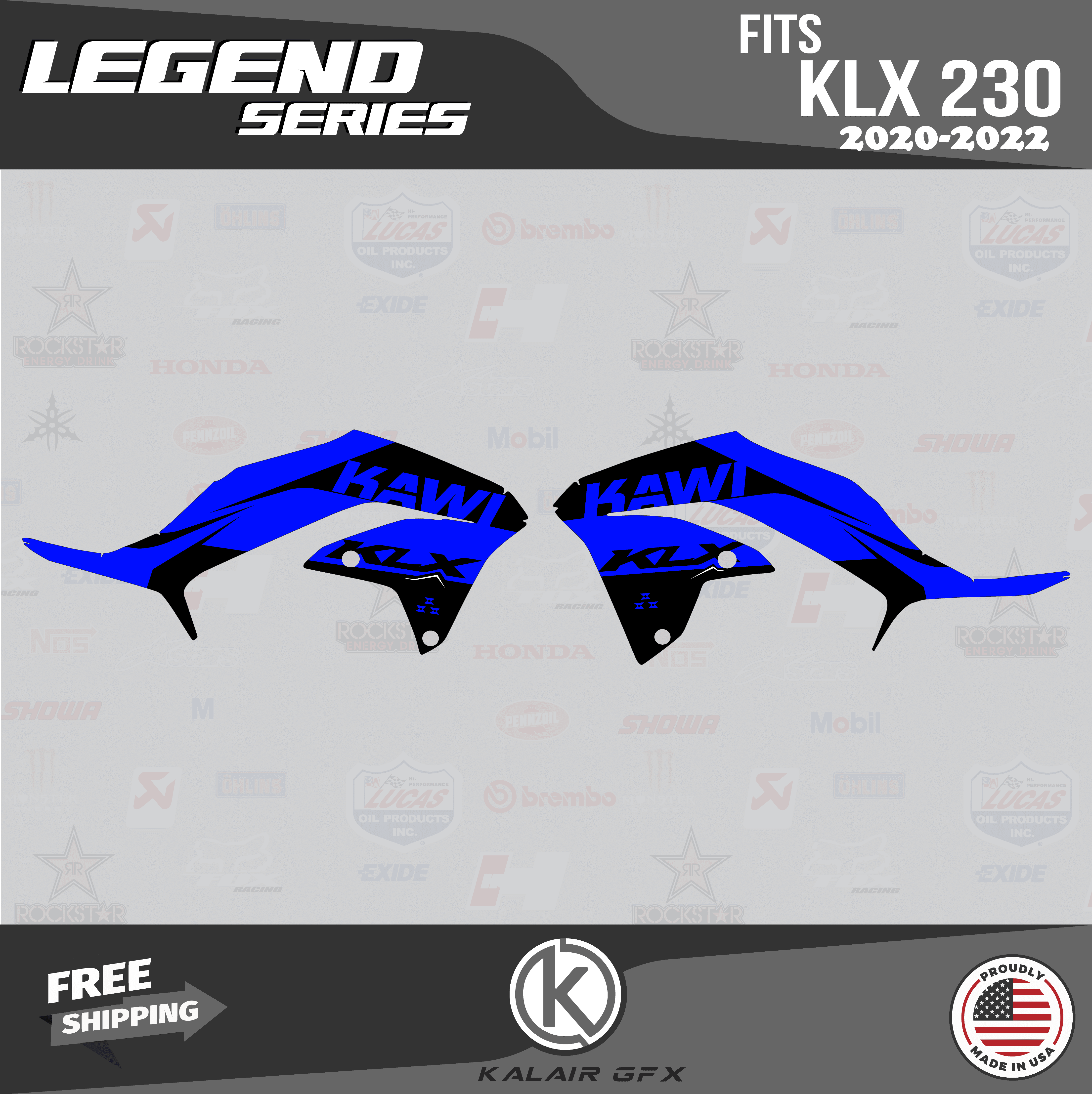 Kalair GFX Graphics Kit for Kawasaki KLX230R (2020-2024