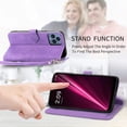 thumbnail image 4 of for T-Mobile REVVL 6 Pro 5G Case for Women, Wallet Case with Zipper Pocket Purse Flower Embossed PU Leather Card Slots Wrist Strap Flip Folio Protective Cover for T-Mobile REVVL 6 Pro 5G, Purple, 4 of 7