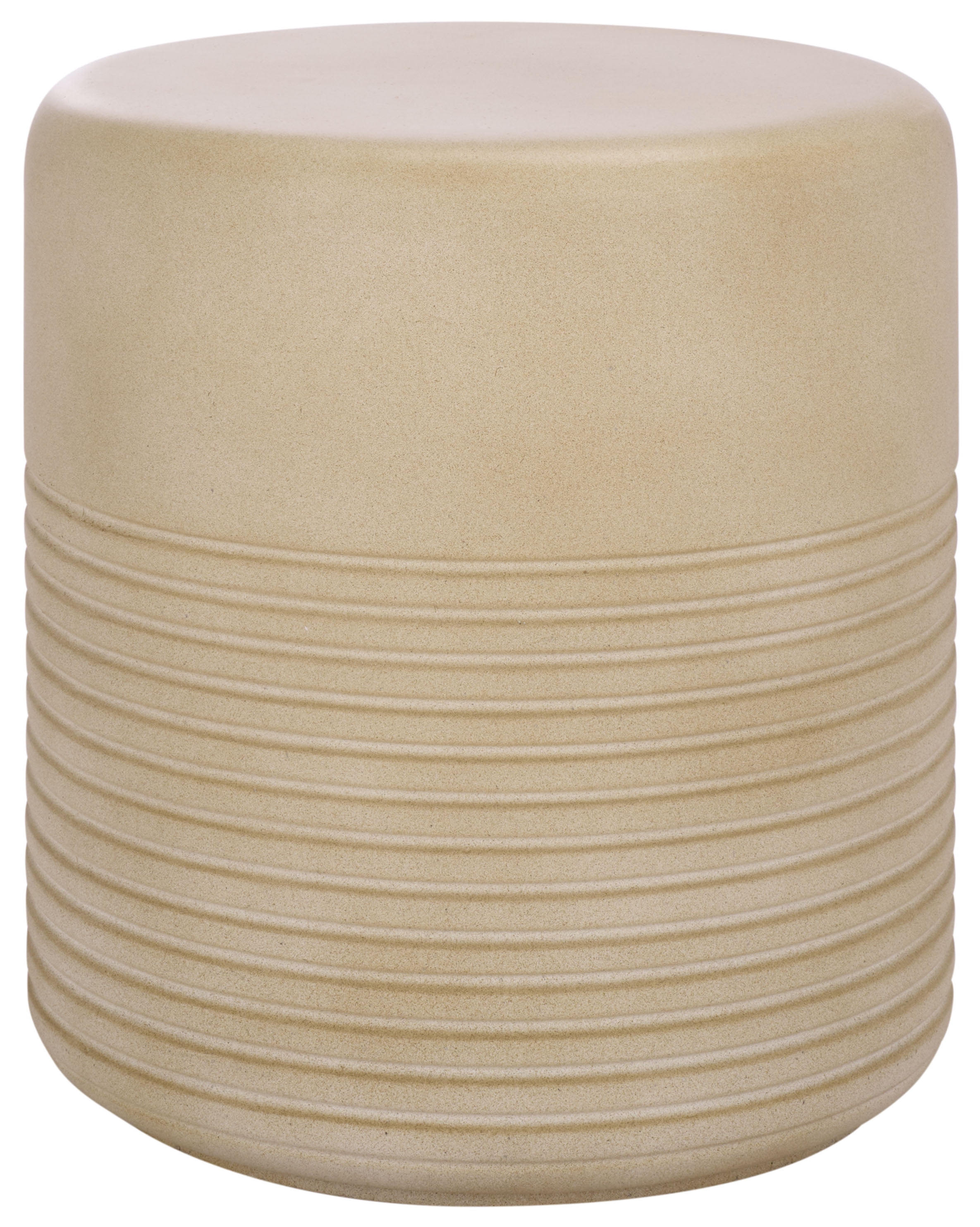 Safavieh Astrid Outdoor Modern Cement Round End Table, Beige