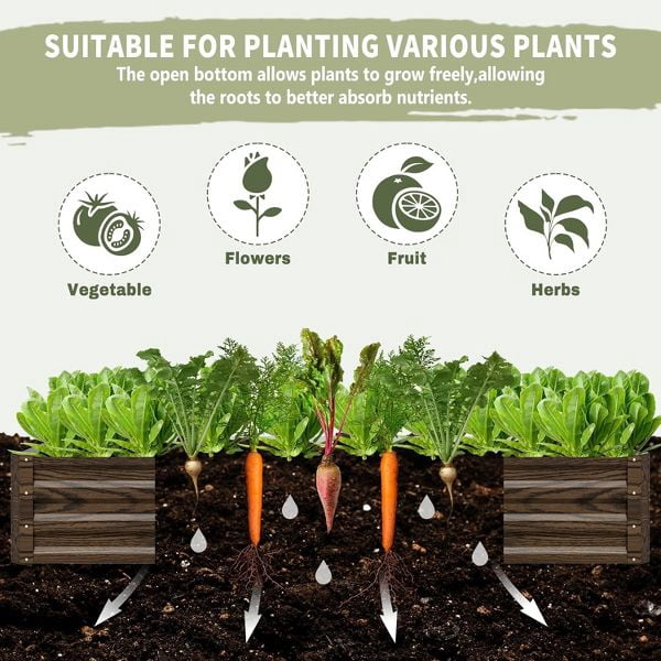 SLSY Galvanized Raised Garden Bed with PVC Cover,Metal Planter Bottomless Box w/ Roll-Up Window,Mini Greenhouse Tent for Vegetables Flower Fruit