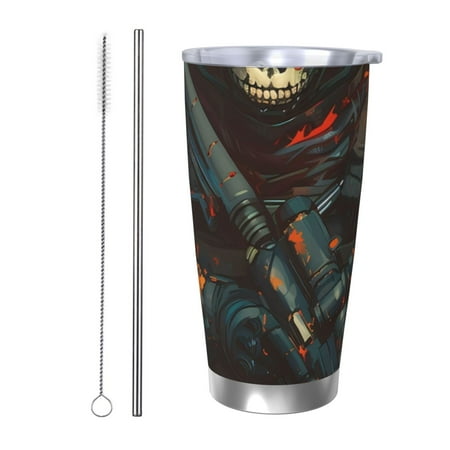 

Junzan Vibrant Skull Soldier for 20oz Stainless Steel Insulated Car Cup with Spillproof Lid - Insulated Coffee Mug Thermal Cup-Straw Two-piece Set