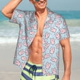 thumbnail image 3 of Fotbe Cute Rabbit Hawaiian Shirt for Men Unisex Summer Beach Casual Short Sleeve Cotton Linen Button Down Shirts-Medium, 3 of 5