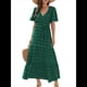thumbnail image 3 of Vestido Bohemio de Lunares para Mujer, de Verano, con Cuello en V, Corta, y Fluido, para Invitada A una Boda en la Iglesia Verde L, 3 of 10