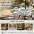 thumbnail image 6 of Round Outdoor Tablecloth with Umbrella Hole and Zipper, Olive Green Monstera Leaf Tablecloth with Elastic Waterproof, Tropical Plant Botanical Boho Patio Table Covers for 55" - 60" Pool Tables, 6 of 9