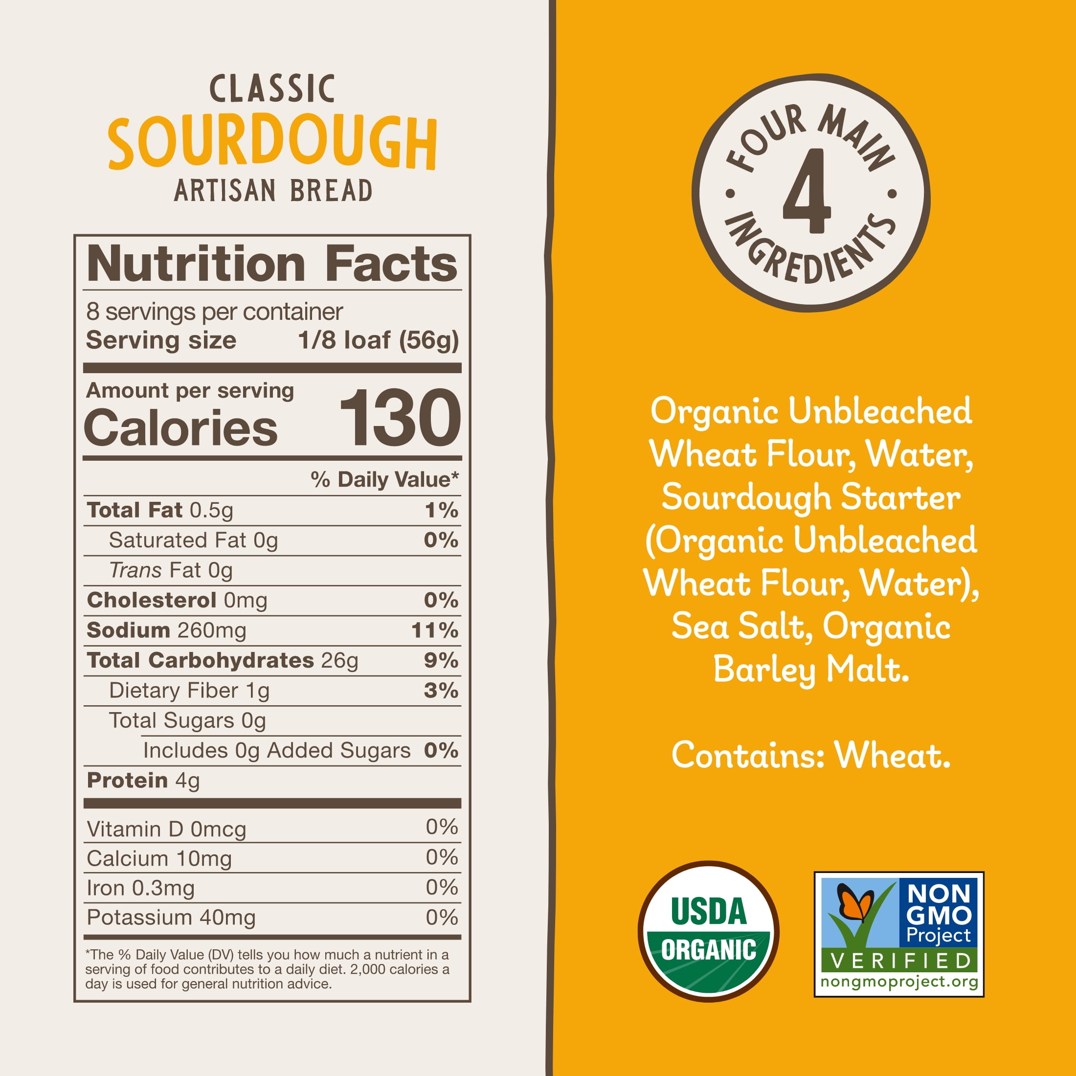 Essential Bake at Home Sourdough Bread, Certified Organic, Non-GMO, Shelf-Stable, 16 oz, 4 Pack