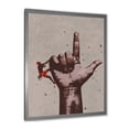 thumbnail image 2 of Designart 'Climber With Finger Pointing Up Sign' Modern Framed Art Print, 2 of 4