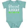 thumbnail image 3 of Inktastic Blessed and Lucky 4 Leaf Clovers St. Patrick's Day Boys or Girls Baby Bodysuit, 3 of 5
