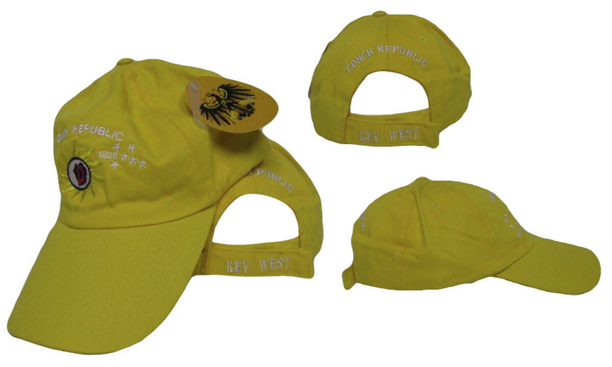 Embroidered Bright Yellow Key West Conch Republic Hat Cap