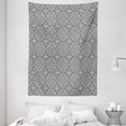 thumbnail image 1 of African Tapestry, Ethnic Antique Design Geometrical Shapes Symmetric Graphic Chevron Modern Display, Wall Hanging for Bedroom Living Room Dorm Decor, 60W X 80L Inches, Black White, by Ambesonne, 1 of 2