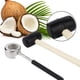 thumbnail image 3 of Juego de herramientas para romper cocos de acero inoxidable 304 de grado alimenticio con mango de madera y martillo de goma, 3 of 8