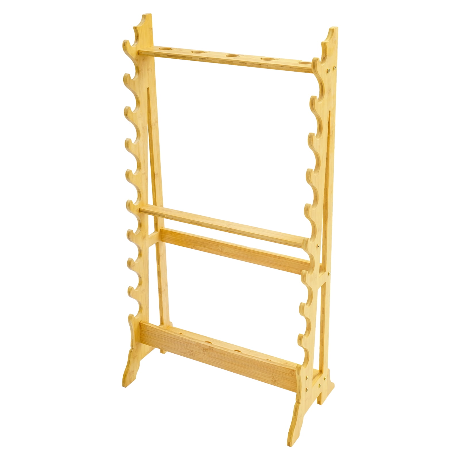 Log Color Katana Sword Stand,10 Tier Sword Display Floor Stand,5 Spear Holes Bamboo Samurai Katana Stand Holder,Sturdy Sword Rack Floor Stand | Martial Arts Anime Shelves Sword Hangers