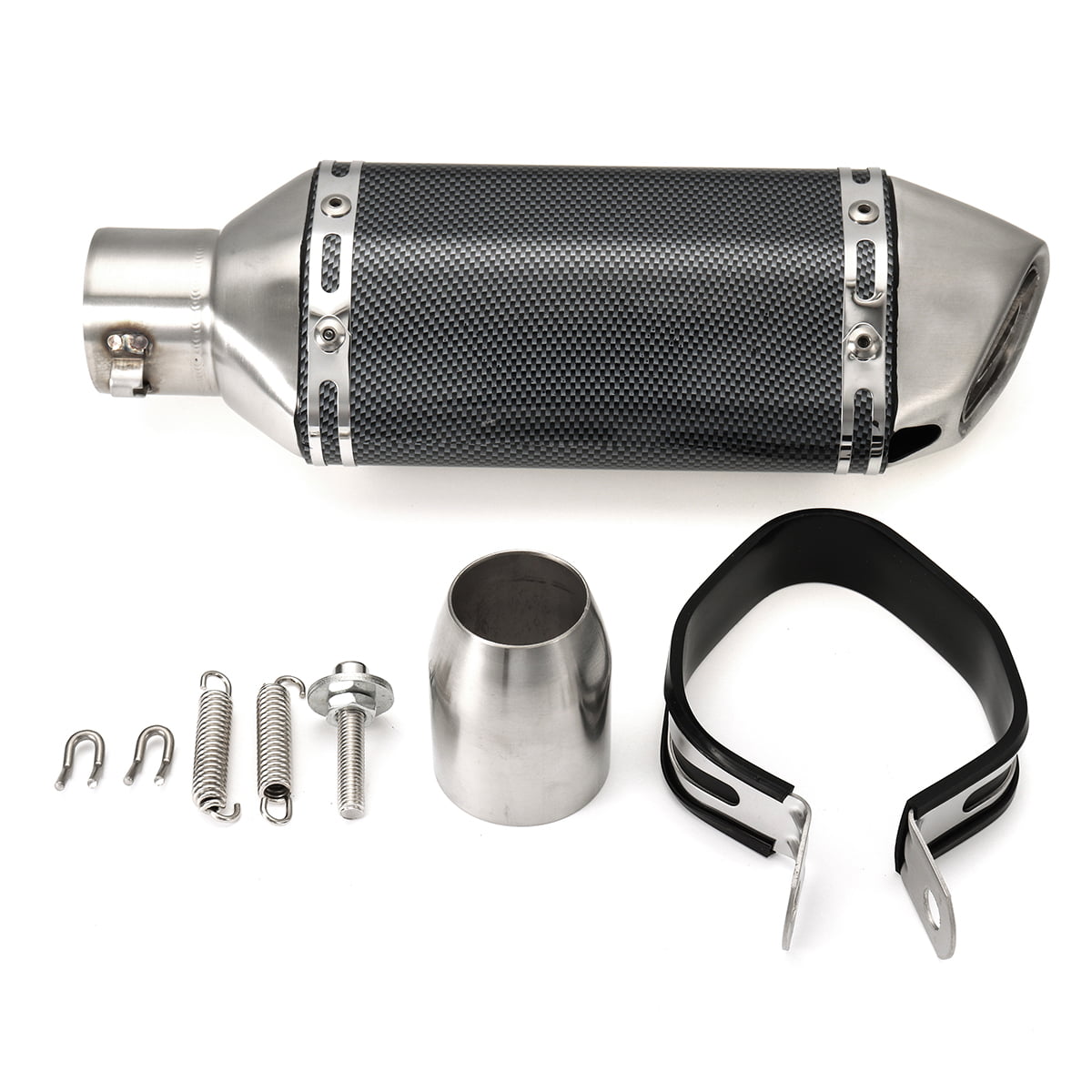 Details about   38-51mm Motorcycle Short Exhaust Muffler Pipe W/ Removable Silencer Universal