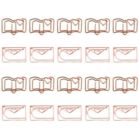 20Pcs Letter Shape Paper Clips Book Shaped Paper Clips Practical Paper Clips Convenient Paper Clips