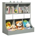 thumbnail image 3 of Resenkos Freestanding Combo Cubby Bin Storage Organizer Unit W/3 Baskets-Gray, Kids Toy Storage for Kids, Boys, Girls, Nursery, 3 of 9