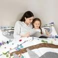 thumbnail image 4 of Feelyou Sloth Twin Bedding Sets 7-Piece for Teens, Leaf Plant Botanical Bedding Comforter Set, Cartoon Theme Sheet Sets, Ultra Soft Room Decoration, 4 of 7