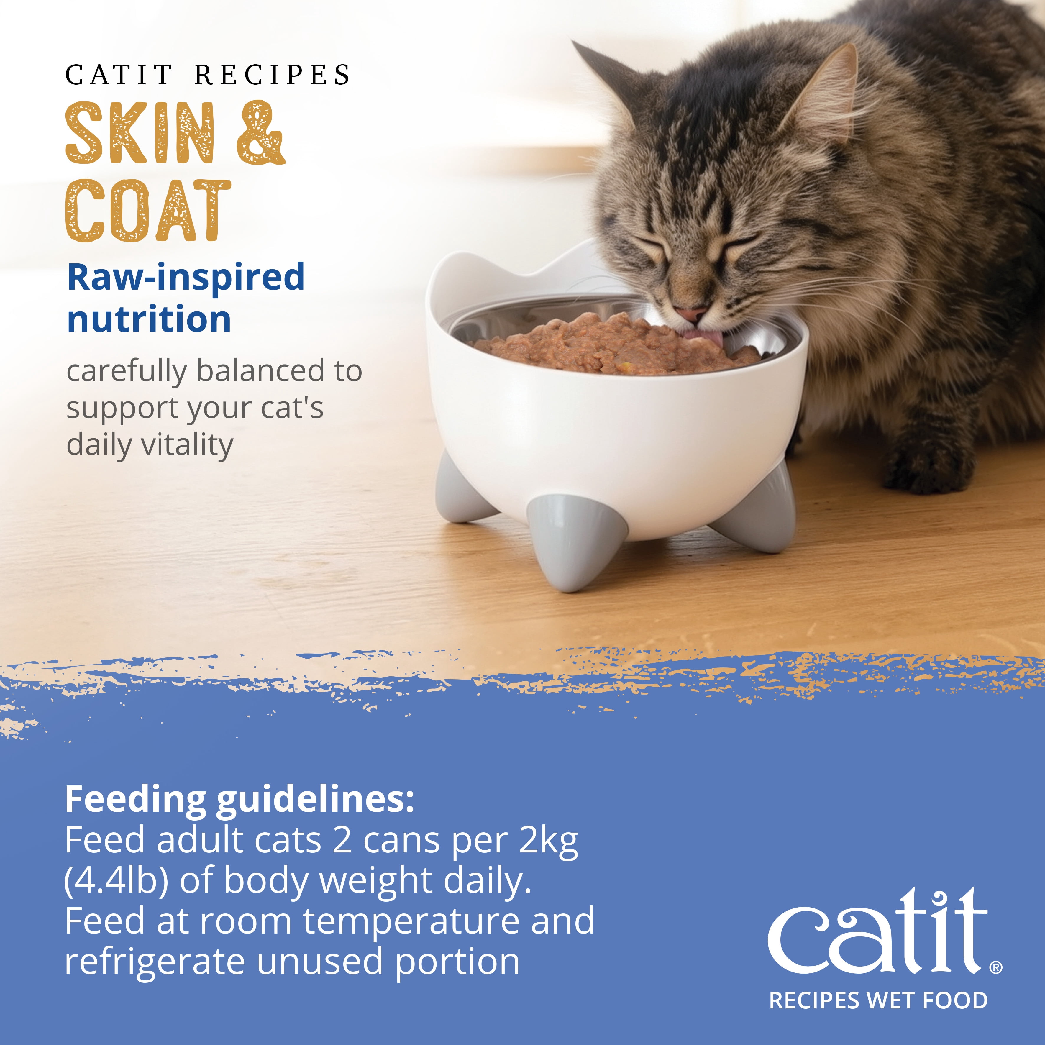 Catit Recettes Entree de poulet et de fruits de mer pour peau et pelage 85 G