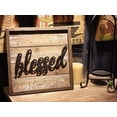 thumbnail image 4 of Parisloft Rustic Wood and Metal Bless Sign, Farmhouse Wall Decor, Brown, 12x12", 4 of 7