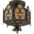 thumbnail image 3 of Meyda Tiffany 160262 Radha 11" Wide Semi-Flush Drum Ceiling Fixture - Chestnut, 3 of 4